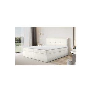 Boxspringbett Schlafzimmerbett degna 140x200cm Stoff Gerra Creme