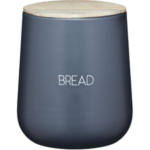 KitchenCraft Serenity - Brotkorb mit luftdichtem Deckel, Metall/Holz de Henkel, Grau/Holz, 21,5 x 24,5 cm