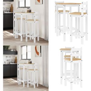 Vidaxl - 3-tlg. Bar-Set Weiß Massivholz Kiefer - Holz Bar Set - Kiefernholz Bar Set - Bartisch Weiß - Barstühle - Kücheninsel - Home & Living
