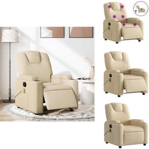 Vidaxl - Massagesessel Elektrisch Creme Stoff - Massage Stuhl - Elektrischer Massagesessel - Entspannungsstuhl - Fernsehsessel - Bequeme Lounge Chair