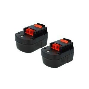 Extensilo - 2x Akku kompatibel mit Black & Decker CP122K, CP122KB, CP12K, CDC120AK, CDC120ASB Elektrowerkzeug (3300 mAh, NiMH, 12 v)