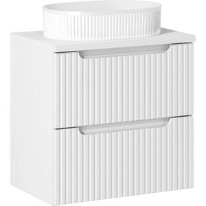 Waschtisch 60cm mit Keramikwaschbecken, weiß, NEWPORT-56-WHITE