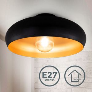 B.k.licht - Deckenleuchte Ø39,5 cm - E27 Fassung, 1-flammig, schwarz-gold