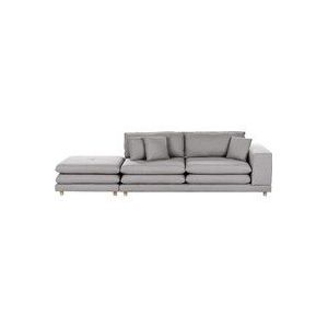 Beliani - Sofa Grau Stoffbezug 2-Sitzer mit Ottomane Kissen Japanischer Stil Flexibel Wohnzimmermöbel Modern Wohnzimmer Salon Wohnecke Sitzecke