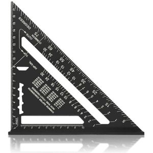Metrisches System, multifunktionen, 180 mm, Metall-Aluminium-Lineal, quadratischer Anreißlehrenführer, Winkelmesser, Winkel 45 90