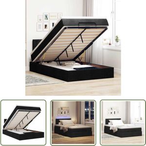 VidaXL Ottoman-Bett mit Matratze & LEDs Schwarz 120x200 cm Stoff