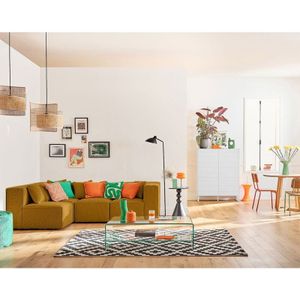 Lisa Design - Arty - modulares ecksofa links 5-sitzer - aus 3d-mesh-stoff - gelb