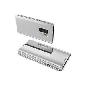 Markenlos - cofi1453® Smart View Spiegel Mirror Smart Cover Schale Etui kompatibel mit samsung Schutzhülle Tasche Case Schutz Clear Silber Samsung