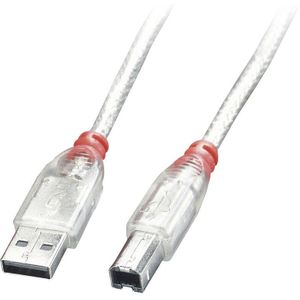 LINDY USB-Kabel USB 2.0 USB-A Stecker, USB-B Stecker 0.50 m Transparent 41751