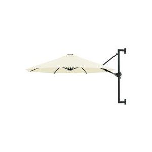 Sonnenschirm zur Wandmontage mit Metall-Mast 300 cm Sandweiß Vidaxl