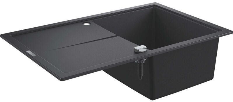 Grohe Abwäschen - Kompositspüle K400, Ablaufgarnitur mit Exzenterbedienung, 78x50 cm, schwarz Granit 31639AP0
