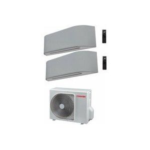 Toshiba - Dual Split Inverter Klimagerät Haori Serie 13000+16000 (12000+15000) Mit Ras-2m18u2avg-E Wi-Fi Integriert Hellgrau/Dunkelgrau 13+16 (12+15)