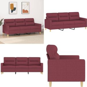 3-Sitzer-Sofa Weinrot 180 cm Stoff - 3-Sitzer Sofa - Wohnzimmersofa - Ledercouch - Couchtisch - Sessel - Home & Living