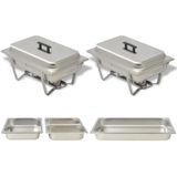 Chafing Dish Set 2-tlg. Edelstahl Vidaxl
