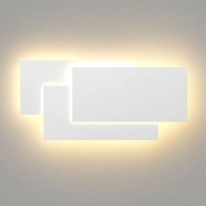 Axhup - led Wandleuchten Innen, 24W Moderne Aluminium Wandbeleuchtung, Wandlampe für Wohnzimmer Schlafzimmer Treppenhaus Flur - Weiß + Warmweiß