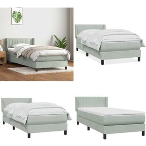 Vidaxl - Boxspringbett mit Matratze Hellgrau 90x210 cm Samt