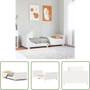 VidaXL Massivholzbett ohne Matratze Weiß 90x190 cm Kiefernholz