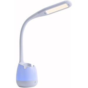 Tonchean - Flexible Schreibtischlampe, wiederaufladbare Lampe mit buntem Nachtlicht/3 Modi und 3 Stufen. Touch-Steuerung/Helligkeit