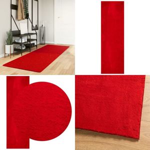 Vidaxl - Teppich huarte Kurzflor Weich und Waschbar Rot 80x250 cm - Weichheit - Flaumig - Kurzflor - Rutschfest - Maschinenwäsche - Home & Living