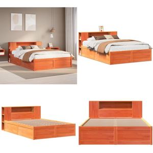 Vidaxl - Massivholzbett ohne Matratze Wachsbraun 140x190 cm Kiefernholz