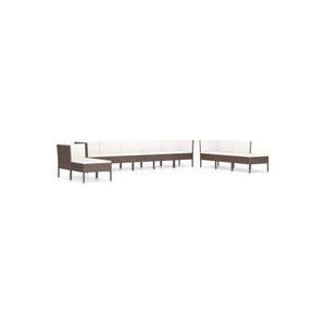 Vidaxl - 10-tlg. Garten-Lounge-Set mit Auflagen Poly Rattan Braun