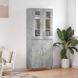 Vidaxl - Highboard Betongrau 69,5x34x180 cm Holzwerkstoff