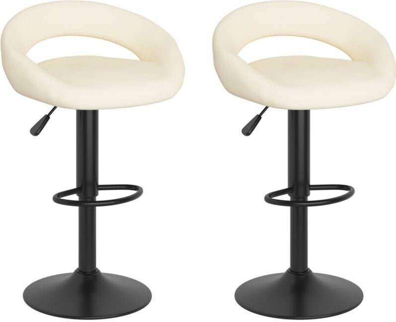 Barhocker 2 Stk. Creme Samt Vidaxl