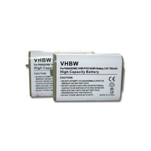 Vhbw - 2x Akku Ersatz für Panasonic HHR-P103, HHR-P103A, P-P103, STB-103, TL-26413 für schnurlos Festnetz Telefon (700mAh, 3,6V, NiMH)