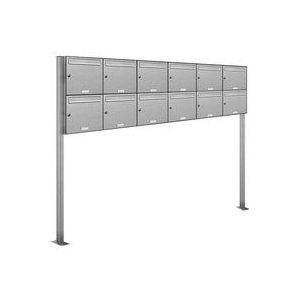 12er V2A Edelstahl Standbriefkasten Anlage Freistehend