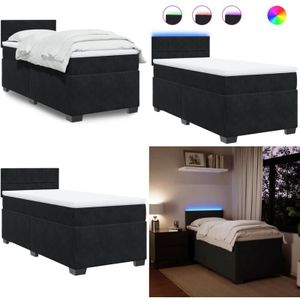 Vidaxl - Boxspringbett mit Matratze Schwarz Samt - Boxspringbett - Doppelbett - Einzelbett - Samtbett - Luxusbett - Home & Living