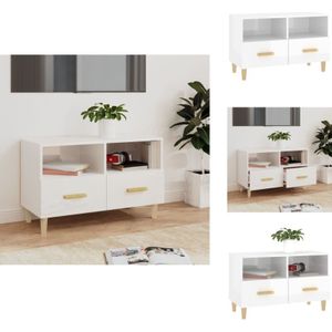 Vidaxl - TV-Schrank Hochglanz-Weiß 80x36x50 cm Holzwerkstoff - tv Schrank - Holzwerkstoff - Eukalyptus - Weiß - Wohnzimmertisch