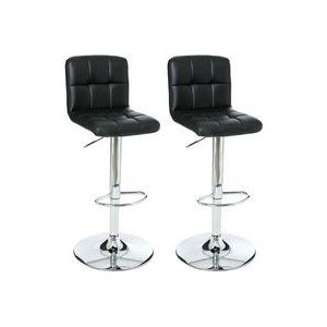 Set aus 2 schwarzen Barhockern 'Delek'
