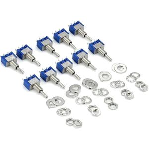 MTS-103 Kippschalter, 6 A/125 V, 3 A/250 V, ON/OFF/ON, 3 Positionen, SPDT-Kippschalter, Einzelgelenk, 10 Stück
