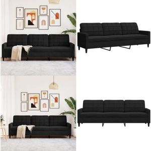 Vidaxl - 3-Sitzer-Sofa Schwarz 210 cm Samt