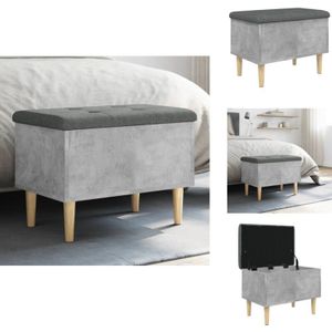 Vidaxl - Sitzbank mit Stauraum Betongrau 62x42x46 cm Holzwerkstoff - Wohnzimmer Dekoration - Stauraumbank - Garderobe - Eingangsbereich Möbel