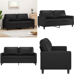 Vidaxl - 2-Sitzer-Sofa Schwarz 140 cm Kunstleder - 2-Sitzer Sofa - Schwarzes Sofa - Ledercouch - Wohnzimmersofa - Modernes Sofa - Home & Living