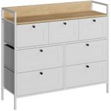 Kommode Belaro, Weiß, 98 x 85 cm mit 7 Schubladen, Vicco