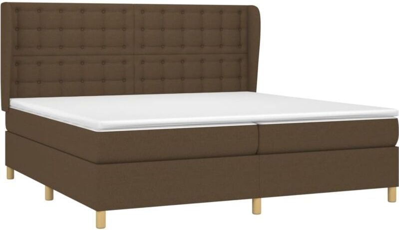 Vidaxl - Boxspringbett mit Matratze Dunkelbraun 200x200 cm Stoff