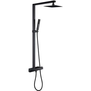 Duschsäule Thermostat Bernstein NT6705 Schwarz matt inkl. Duschschlauch und Handbrause ohne Duschkopf