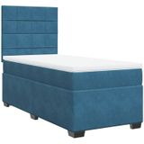 Vidaxl - Boxspringbett mit Matratze Blau 90x200 cm Samt