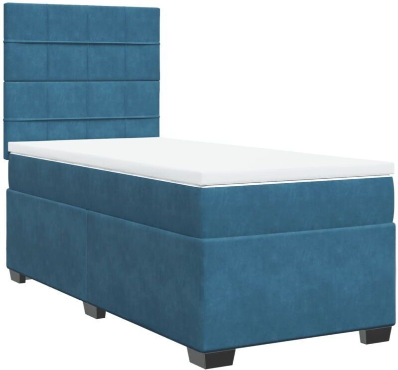 Vidaxl - Boxspringbett mit Matratze Blau 90x200 cm Samt