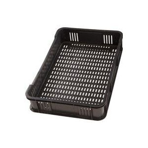 Lagerkiste 59cm x 39,5cm x 11cm Obst- und Gemüsekasten stapelbar 10kg in schwarz
