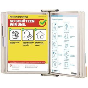 Wandhalter 10 Sichttafeln weiß lackiertf.A4
