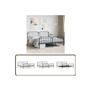 Vidaxl - Bettgestell mit Kopf- und Fußteil Metall Schwarz 200x200 cm - Metallbettfgestell - Doppelbett - Schwarzes Bettgestell - Boxspringrahmen
