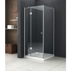 Glasdeals - Duschkabine recreo 90 x 90 x 195 cm inkl. Duschtasse - Klarglas