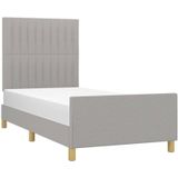 Bettgestell ohne Matratze Hellgrau 90x200 cm Stoff vidaXL