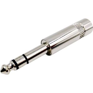 1408829 Klinken-Steckverbinder 6.35 mm Stecker, gerade Polzahl: 3 Stereo Silber 1 St. - Tru Components