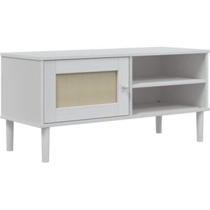 Vidaxl - TV-Schrank senja Rattan-Optik Weiß 106x40x49 cm Kiefernholz