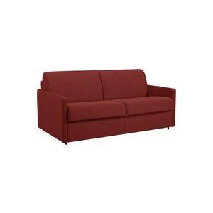 Vente-unique - Schlafsofa 3-Sitzer - Liegefläche mit Lattenrost mit breiten Latten: 140 cm - Matratze: 14 cm - Stoff - Rot - calife