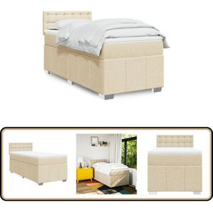 Vidaxl - Boxspringbett mit Matratze Creme 90x200 cm Stoff